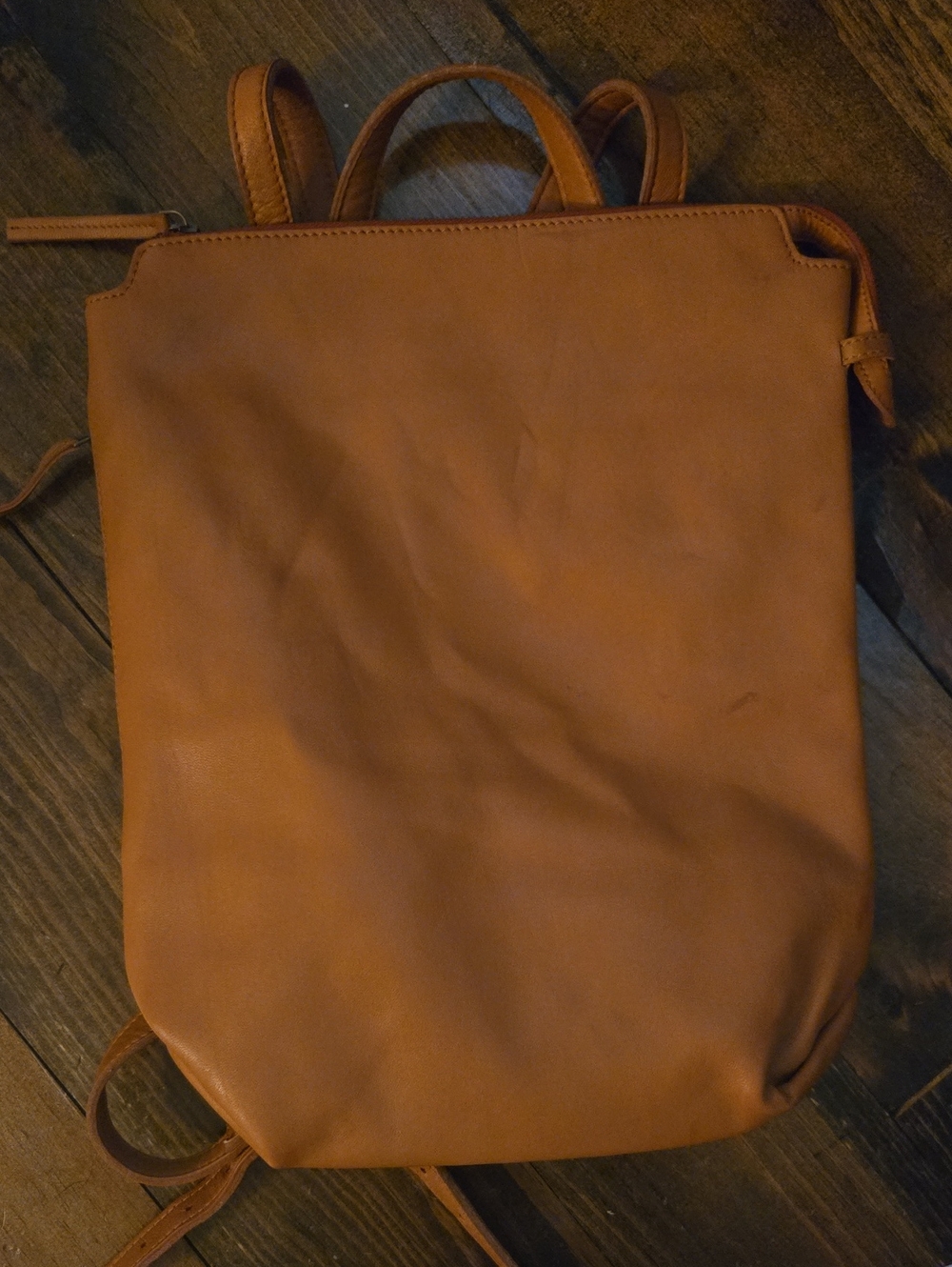 Anthopologie Zip Top Sheep Leather Back Pack Unisex
